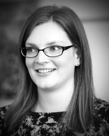 Professional monochrome headshot of a female solicitor working at Harbour.