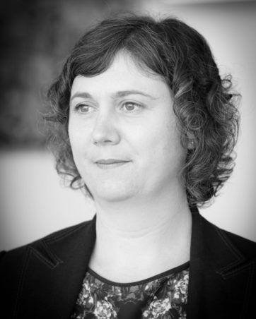 Professional monochrome headshot of a female solicitor working at Harbour.